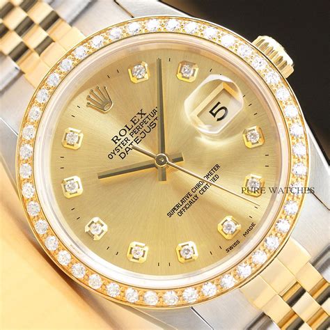 are rolex diamonds real|Rolex men's watch diamond bezel.